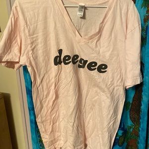 Light pink DeeGee v neck